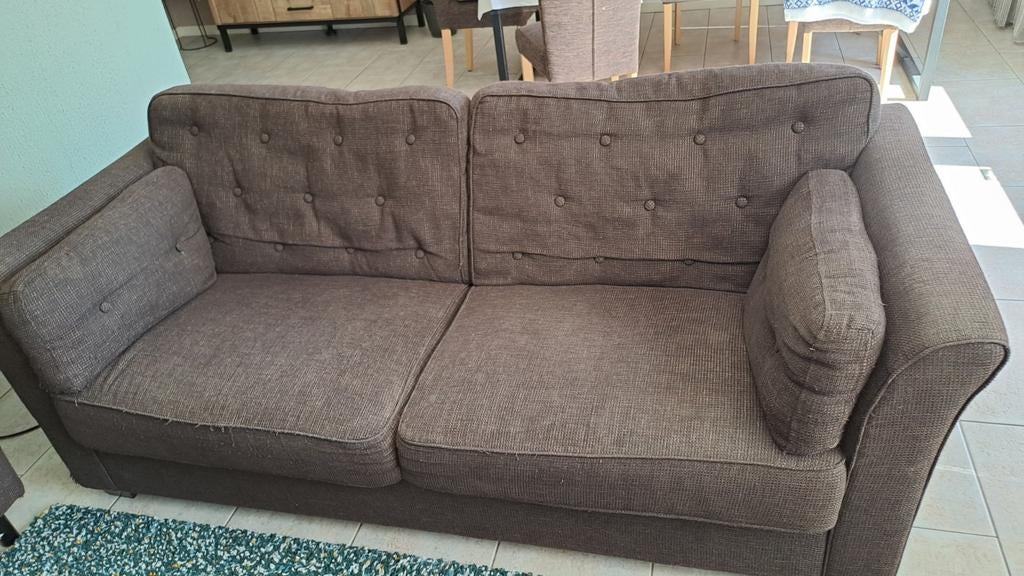 Comfortabele bruine tweezitsbank, Huis en Inrichting, Gebruikt, 150 tot 200 cm, Tweepersoons, 75 tot 100 cm