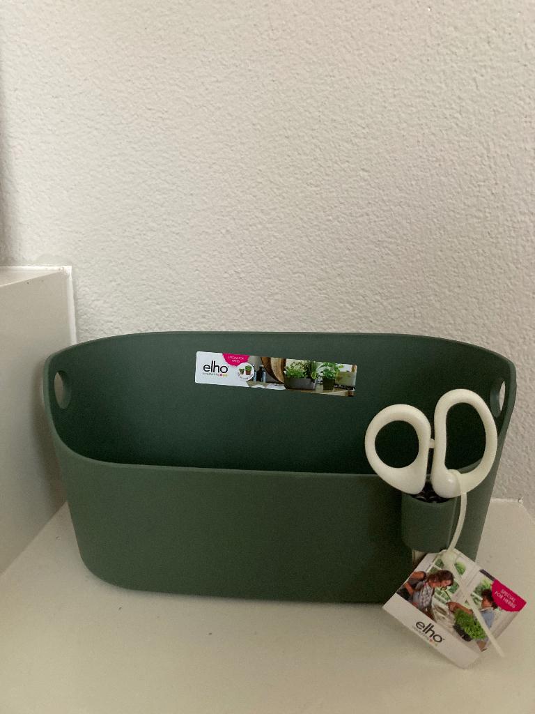 ELHO KRUIDENBAKJE MET SCHAAR  EN ......, Tuin en Terras, Bloembakken en Plantenbakken, Zo goed als nieuw, Kunststof, Minder dan 30 cm