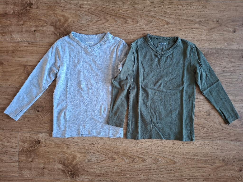 Nieuwe longsleeve maat 98 / 104 groen en grijs, Kinderen en Baby's, Kinderkleding | Maat 98, Zeeman, Nieuw, Ophalen of Verzenden