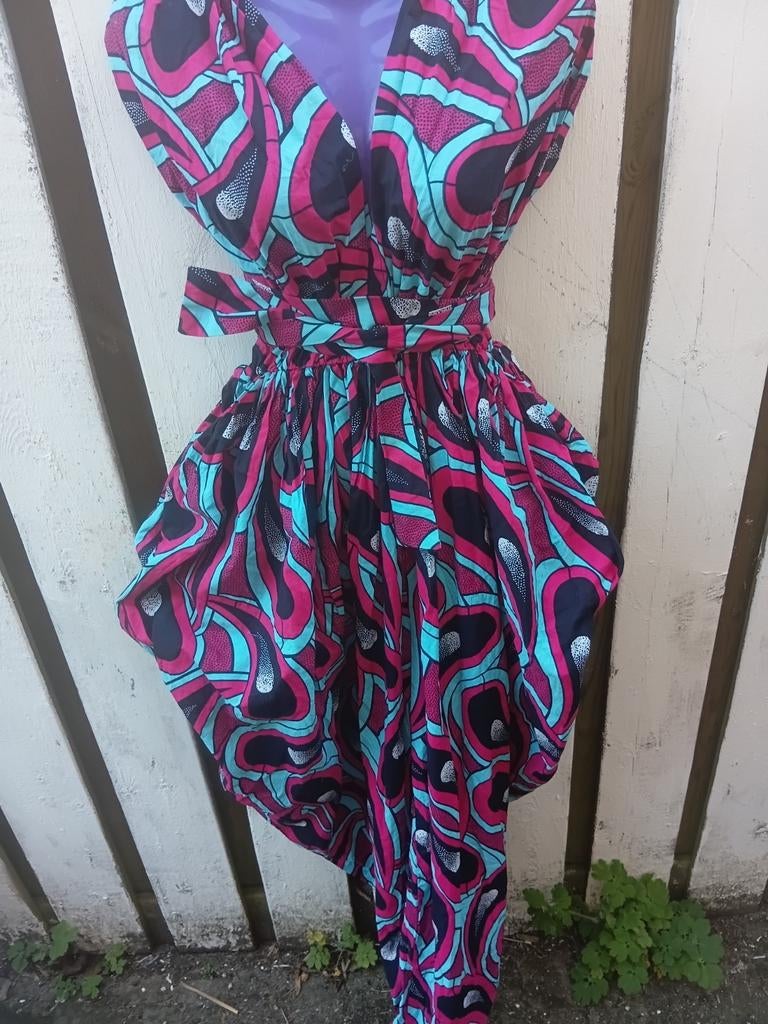 Ghana batik katoenen jumpsuit OPRUIMING, Ophalen of Verzenden, Nieuw, Maat 38/40 (M), Blauw