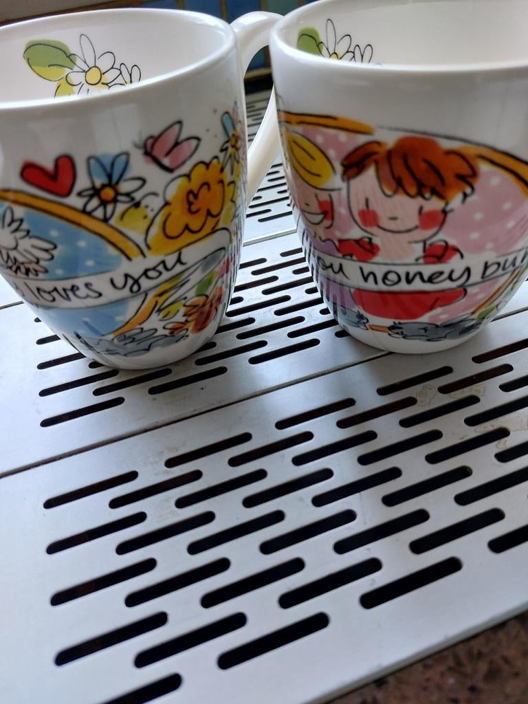 BLOND  Pasen. 2 Mokken+ 2 ontbijtborden, Blond Amsterdam, Ophalen of Verzenden, Zo goed als nieuw, Bord(en)