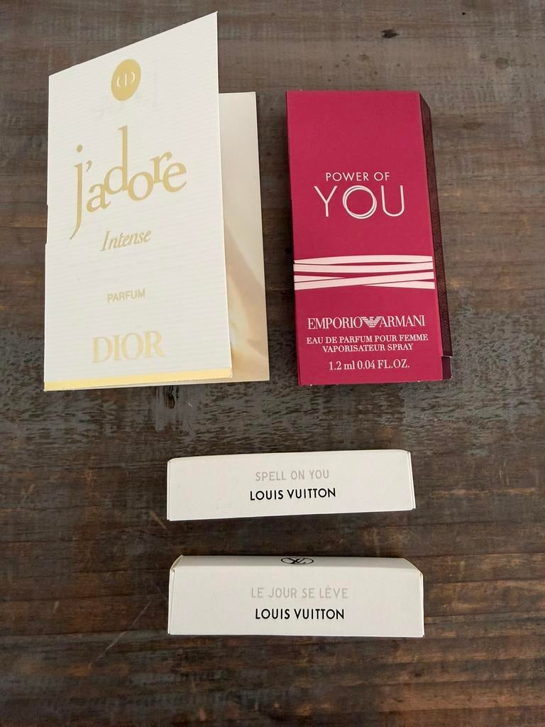 Louis Vuitton, Dior, Armani parfum proefjes, Verzenden, Zo goed als nieuw