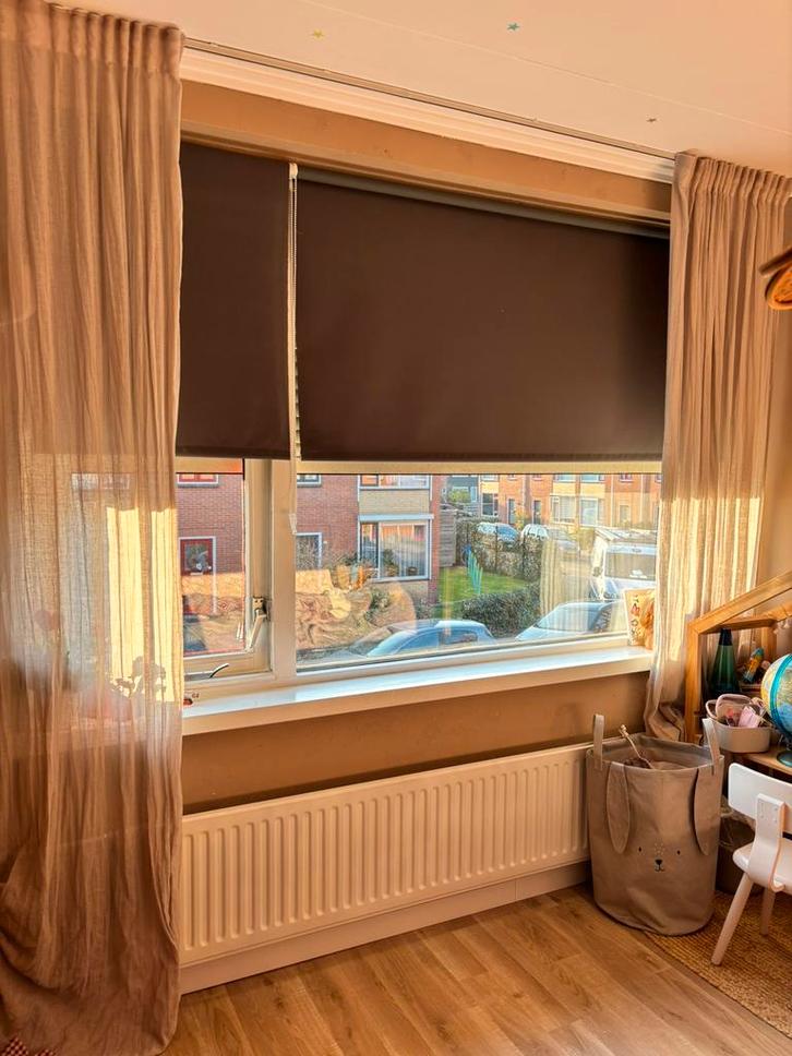 Rolgordijnen donkergrijs dubbelzijdig, Huis en Inrichting, Stoffering | Gordijnen en Lamellen, Gebruikt, 150 tot 200 cm, Ophalen of Verzenden