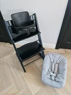Zwarte stokke tripp trapp / trip trap + babyset en newborn, Kinderen en Baby's, Kinderstoelen, Ophalen of Verzenden, Gebruikt