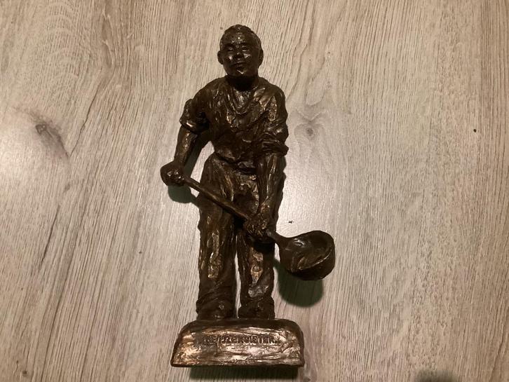 Vintage replica bronzen berld De IJzergieter( Chris Elffers), Antiek en Kunst, Antiek | Koper en Brons, Brons, Ophalen of Verzenden