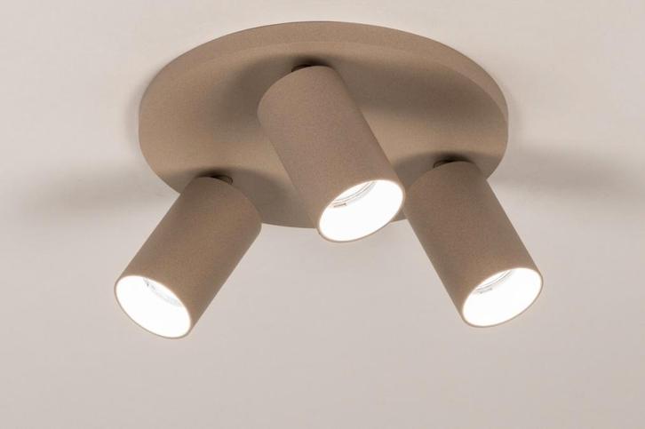 plafondlamp spots champagne rond hoekbank bed keuken lamp, Huis en Inrichting, Lampen | Spots, Nieuw, Metaal of Aluminium, Led