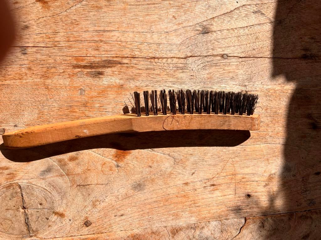 Houten staalborstel, Ophalen of Verzenden, Gebruikt