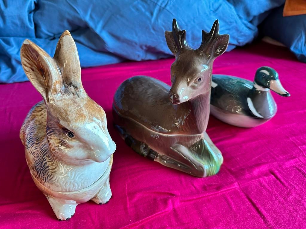 Drie keer paté schaal konijn hert eend, Ophalen of Verzenden