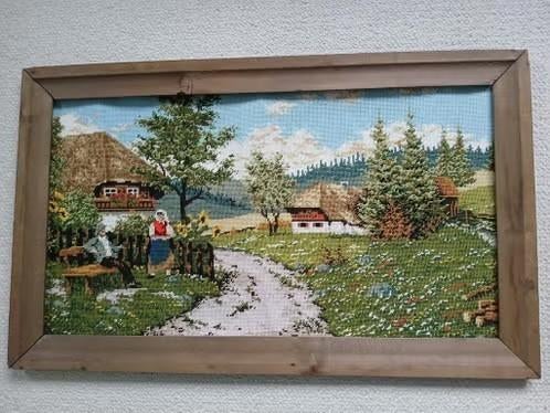 Geborduurd landschap, Ophalen