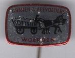Koetsier granen veevoeders Woerden blik speldje ( F_043 ), Verzamelen, Verzenden, Zo goed als nieuw, Transport, Speldje of Pin