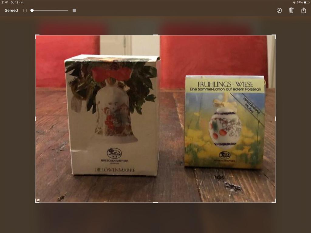 Hutschenreuther kerstklok en glazen kerstklok, bal, Diversen, Kerst, Ophalen of Verzenden