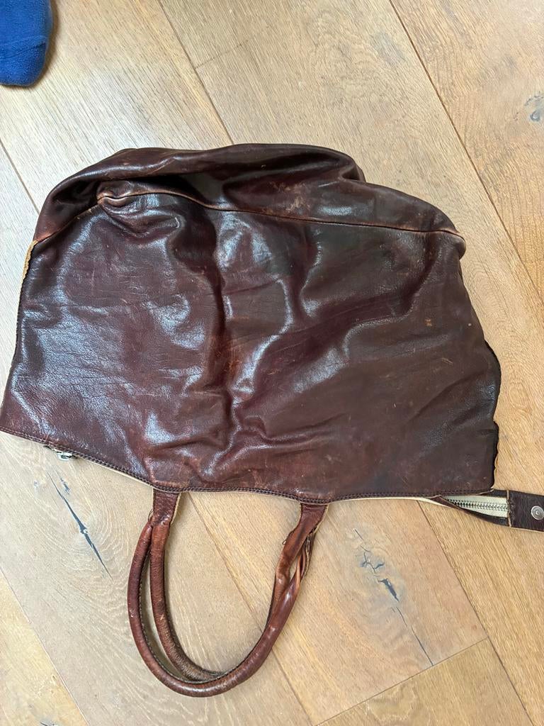 Leren tas van Shabbies, Sieraden, Tassen en Uiterlijk, Tassen | Damestassen, Ophalen of Verzenden, Gebruikt, Bruin, Handtas