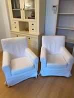 2x Ektorp fauteuil met witte hoes - comfortabel en stevig, Ophalen, Gebruikt, Minder dan 75 cm, 75 tot 100 cm