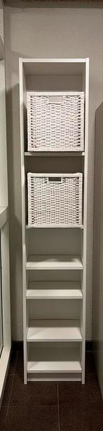 IKEA Billy Boekenkast - Wit, met 2 rieten manden, Huis en Inrichting, Kasten | Boekenkasten, Ophalen, Met plank(en), Minder dan 50 cm