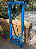 Blauw metalen frame voor toilet, Doe-het-zelf en Verbouw, Sanitair, Ophalen, Gebruikt, Rvs, Toilet