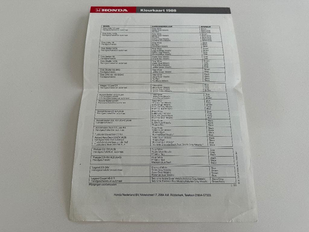 Folder Honda Civic crx integra  accord prelude legend, Ophalen of Verzenden, Overige merken