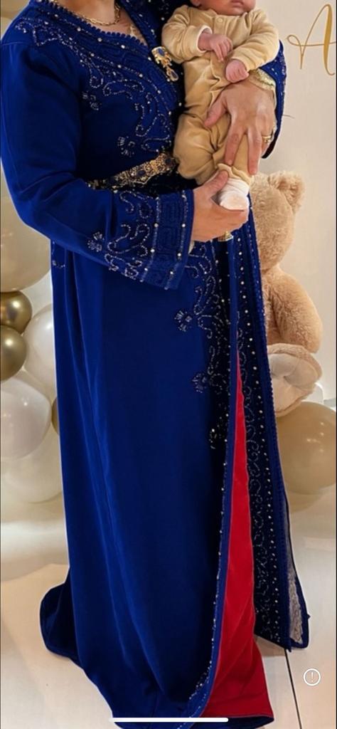 Prachtige Marokkaanse Jurk, Kleding | Dames, Jurken, Zo goed als nieuw, Maat 38/40 (M), Blauw, Onder de knie, Ophalen