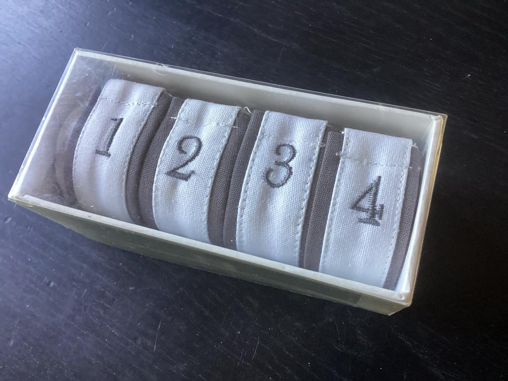 Stoffen servetringen met nummers, Riviera Maison, Overige typen, Ophalen of Verzenden, Zo goed als nieuw, Wit