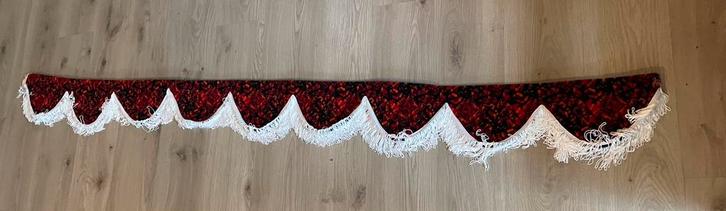 Raamband Deense pluche Rood met witte franjes, Auto-onderdelen, Interieur en Bekleding, Nieuw, Ophalen of Verzenden