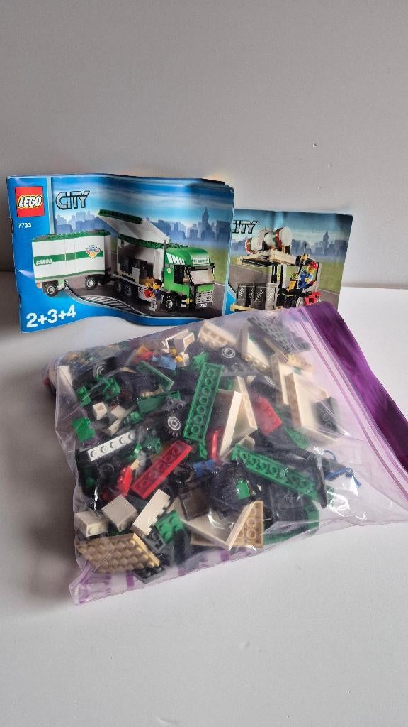 Lego city 7733 - vrachtwagen vorklift -compleet incl boekjes, City, Lego, Compleet, Ophalen of Verzenden