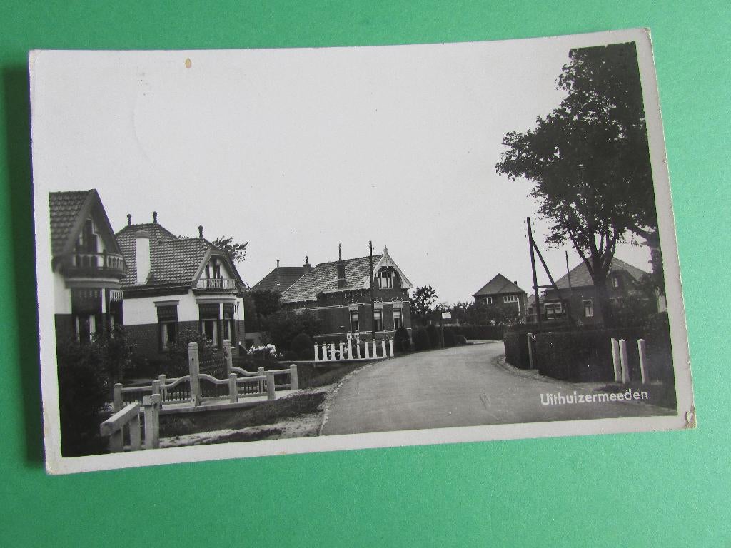 Uithuizermeeden - Dorpsgezicht 1935 Fotokaart, Verzamelen, Ansichtkaarten | Nederland, Ophalen of Verzenden, 1920 tot 1940, Gelopen