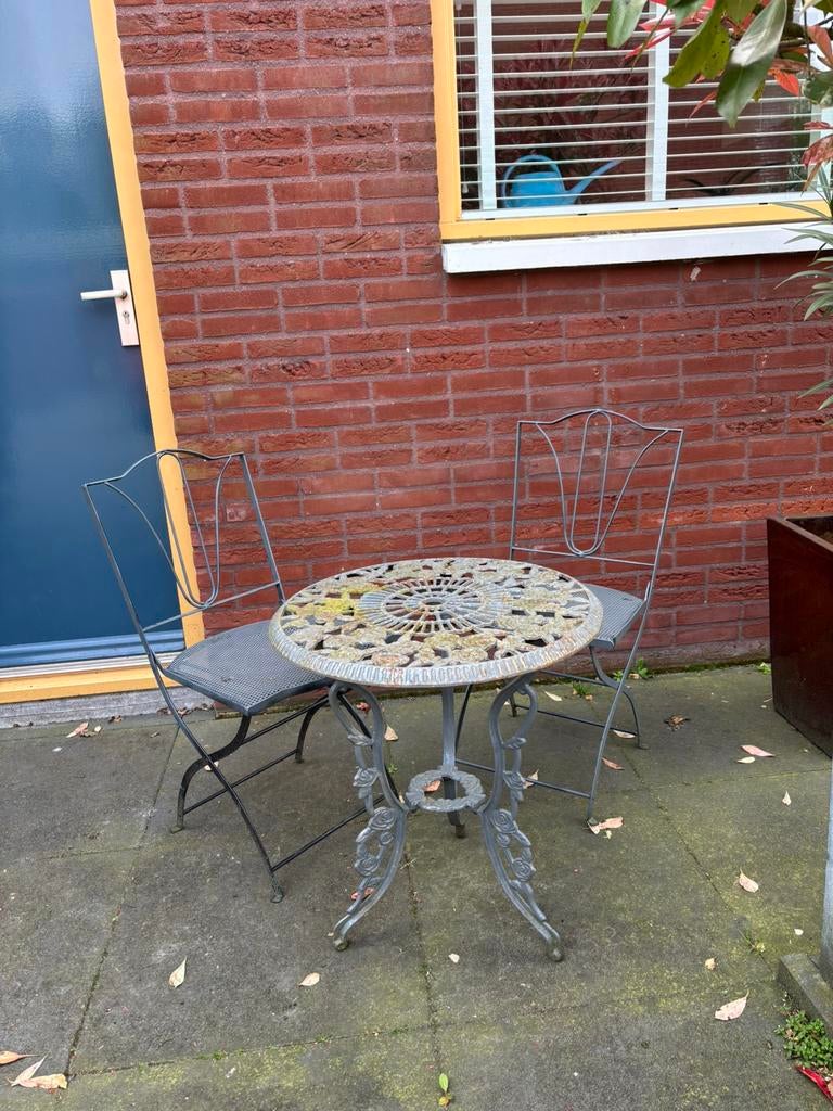 Frans tuinsetje, Tuin en Terras, Tuinsets en Loungesets, Ophalen of Verzenden, Zo goed als nieuw, Overige materialen, 2 zitplaatsen