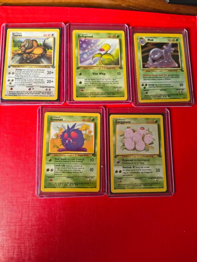 Pokémon kaarten Base, Jungle, Fossil sets + 1st edition, Ophalen of Verzenden, Zo goed als nieuw, Meerdere kaarten
