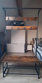 Industriële staande kapstok met schoenenrek, Ophalen, Zo goed als nieuw, Metaal, Staande kapstok