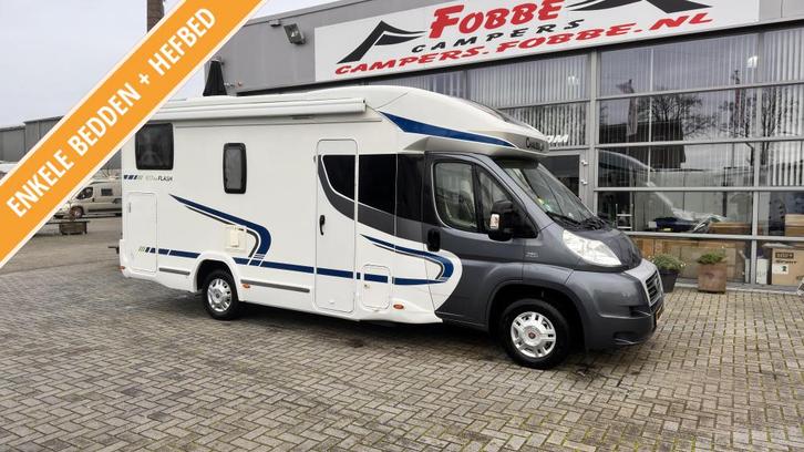 Enkele bedden|hefbed Chausson Flash 617 Uit 2015 58dkm 130PK, Caravans en Kamperen, Campers, Bedrijf, tot en met 3, Half-integraal