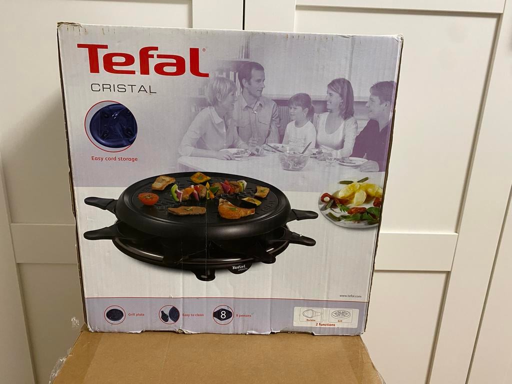 Tefal Cristal Raclette Grill - 8 personen, nieuw in doos, Witgoed en Apparatuur, Gourmetstellen, Ophalen of Verzenden, Nieuw, 8 personen of meer
