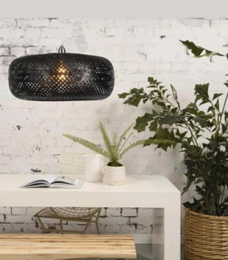 Good&Mojo hanglamp Palawan Japandi, Ophalen of Verzenden, 75 m² of meer, Zwart, Japandi