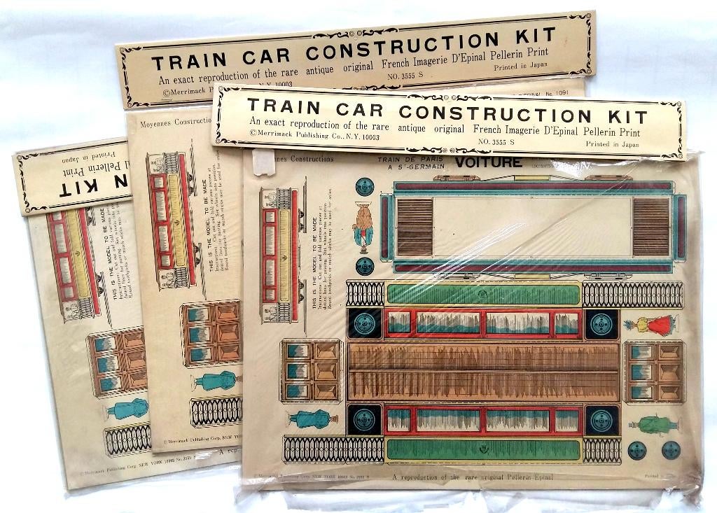 Kartonnen bouwplaat (3x) Train car construction kit No.3555S, Overige merken, 1:50 of kleiner, Overige typen, Nieuw