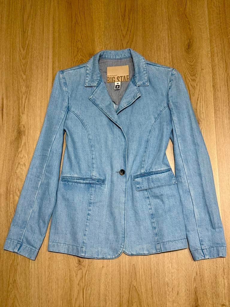 Big Star Lia 204 Blauw Jeans Blazer Jacket • Maat M, Ophalen of Verzenden, Gedragen, Maat 38/40 (M), Blauw