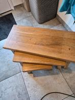 Set van 3 eiken bijzettafeltjes, Ophalen of Verzenden