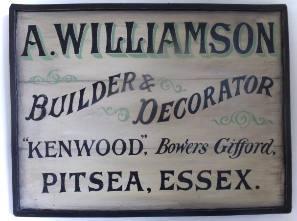 Handgeschilderd reclame bord / Engels / Decor / industrieel, Reclamebord, Zo goed als nieuw, DeKameraadschap, Dj.kammeraat@telfort.nl