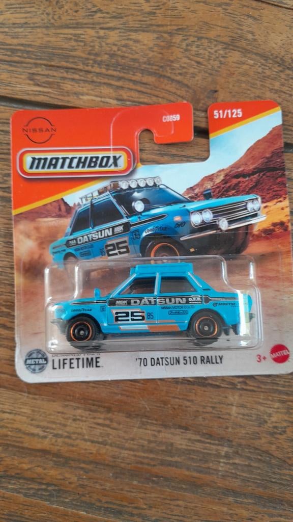 Matchbox '70 Datsun 510 Rally - 2 beschikbaar, Ophalen of Verzenden, Nieuw, Auto