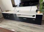 Hoogglans Zwart Wit TV Meubel met Veel Opbergruimte, Gebruikt, Ophalen of Verzenden, 200 cm of meer, Minder dan 100 cm