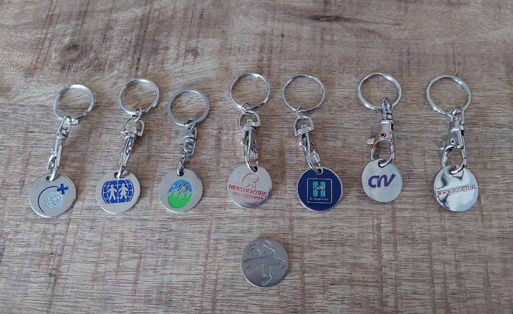 8 stuks winkelwagenmuntjes., Verzamelen, Winkelwagenmuntjes, Ophalen of Verzenden