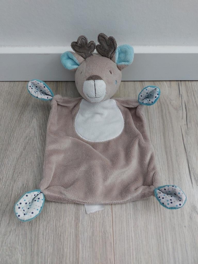 Knuffel knuffeldoekje pusblu rendier hert L1691, Ophalen of Verzenden, Zo goed als nieuw, Overige typen