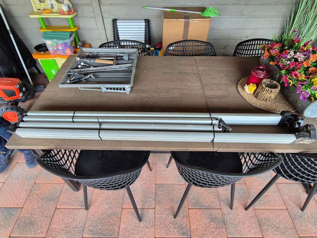 Knikarm van zonnescherm te koop, Tuin en Terras, Zonneschermen, Ophalen, Gebruikt, 150 tot 300 cm, 250 cm tot 450 cm