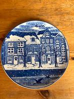 Delfts Blauw Bord Winter Tafereel, Ophalen of Verzenden