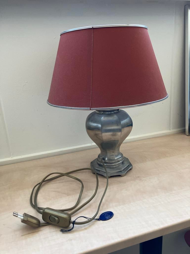 Vintage Tinnen Lamp met Kap, Ophalen, Gebruikt, Metaal