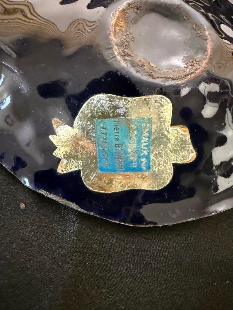 Sieradenbakje Limoges Bonnet-emaille op zilver, Ophalen of Verzenden