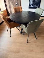 Ronde eettafel (130 cm) met 4 stoelen, z.g.a.n., Ophalen, Rond, Zo goed als nieuw, Vier personen