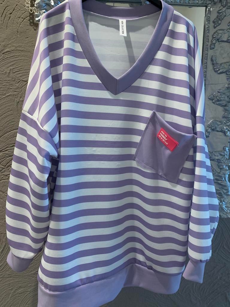 Trui wit paars maat 50/52, Kleding | Dames, Grote Maten, Ophalen of Verzenden, Zo goed als nieuw