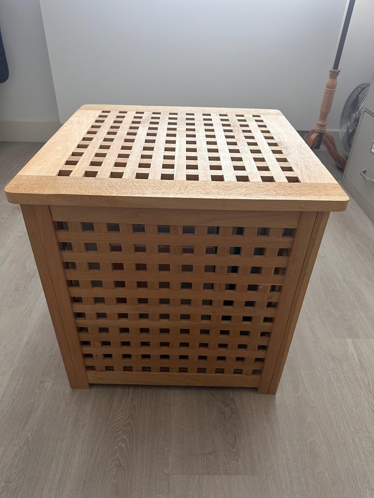 IKEA bijzettafel / opruimkist 50 x 50 cm, Minder dan 55 cm, Vierkant, Zo goed als nieuw, Hout