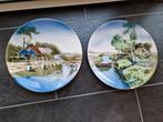 2 Antieke Wandborden Saxony - Landschap, Ophalen of Verzenden