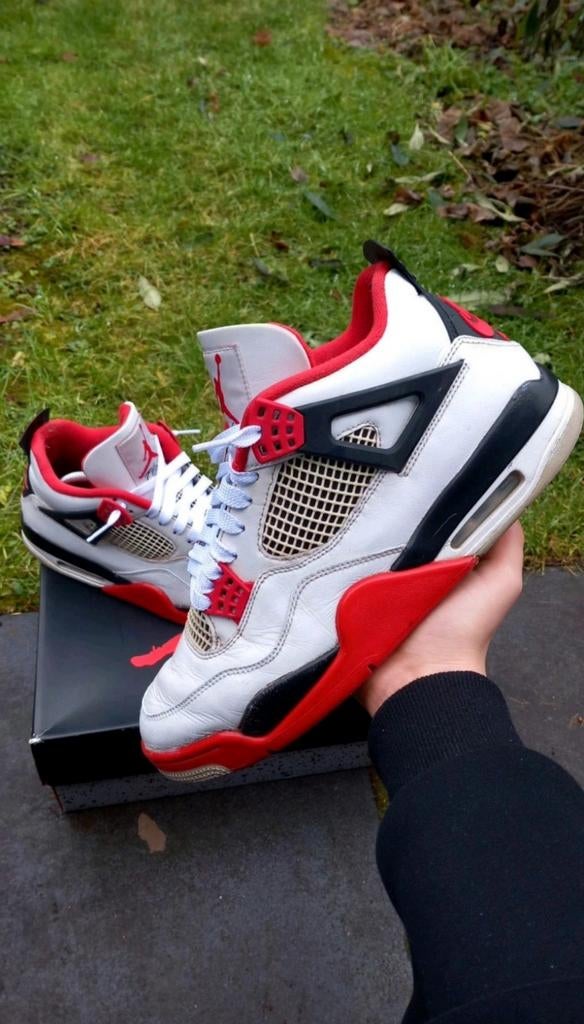 Jordan 4 Fire Red sneakers, Kleding | Heren, Schoenen, Ophalen of Verzenden, Wit