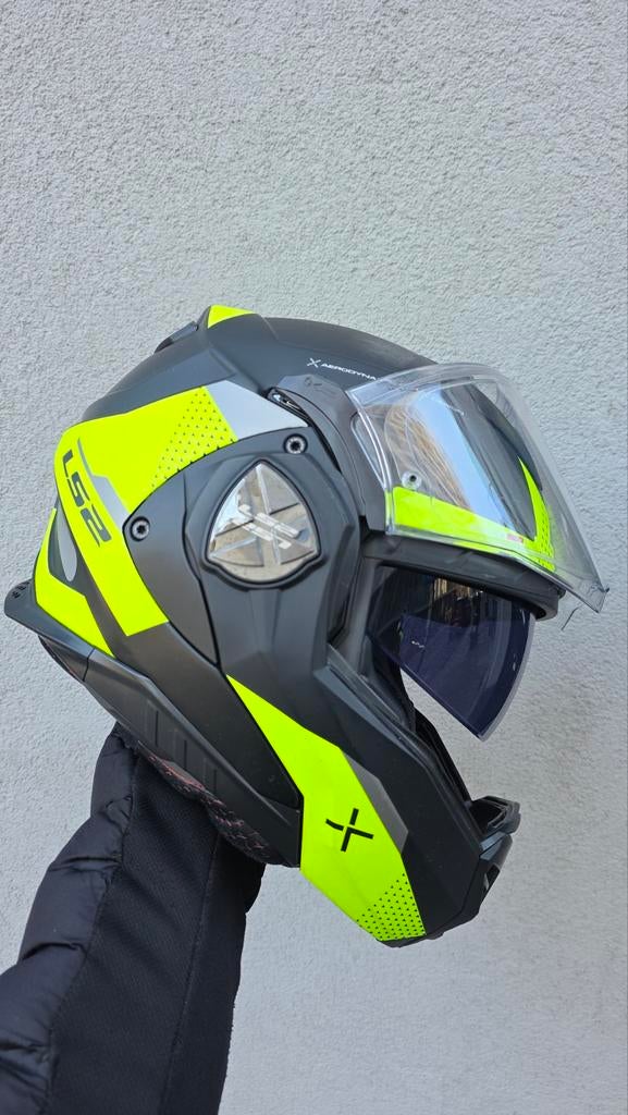 LS2 Advant-X Systeemhelm Zwart/Neon Geel, Overige merken, M, Systeemhelm, Heren