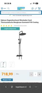 Wiesbaden Caral Regendoucheset Gunmetal PVD Coating, Ophalen of Verzenden, Nieuw, Chroom, Douche